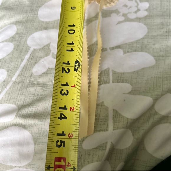 VTG Cottagecore Farmhouse Meadow Faux Material Hat Lace Tassel Wall Decor Art - Picture 6 of 8